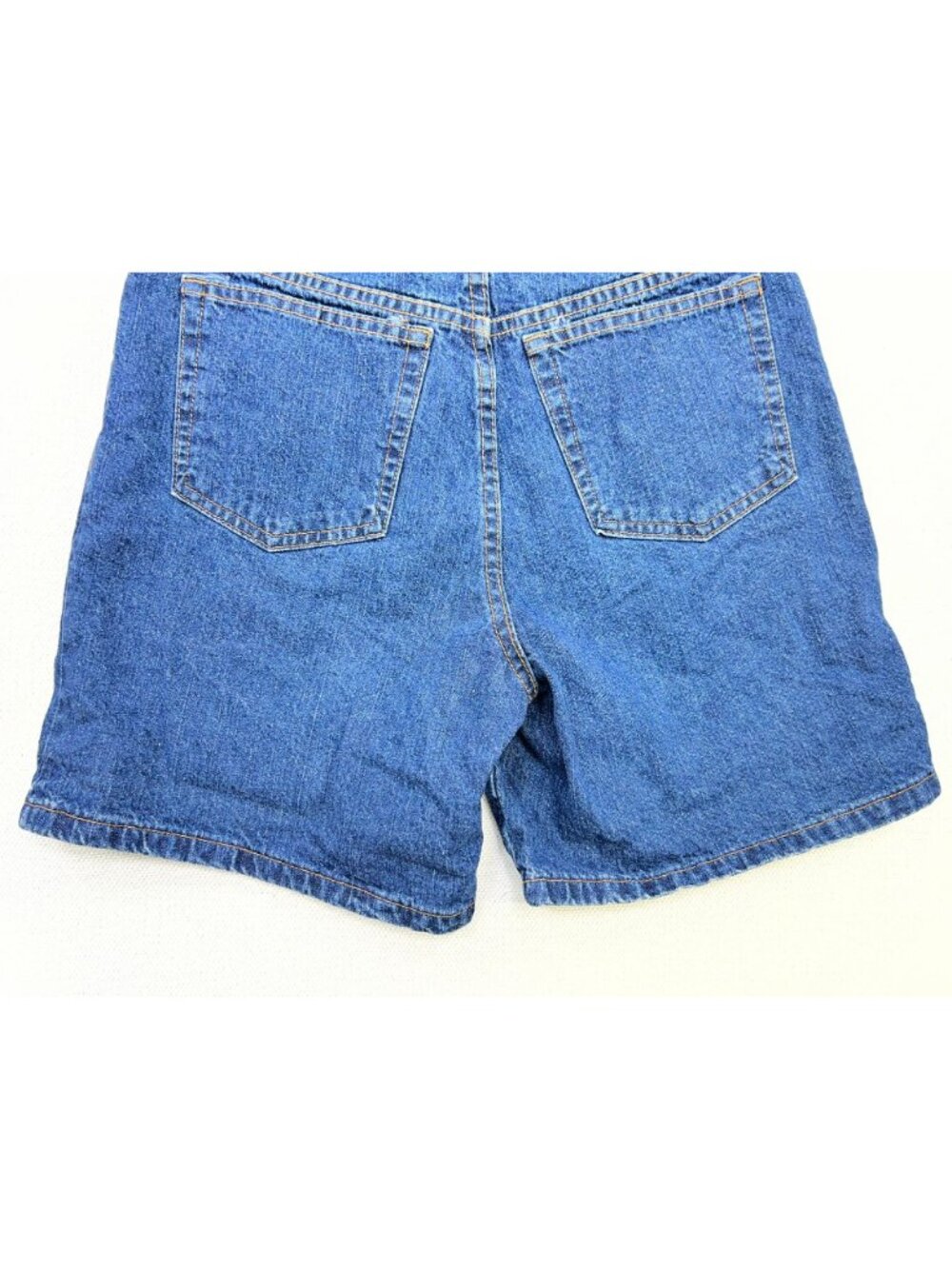 Eddie Bauer Womens Classic Cotton Bermuda Jean Shorts Size 10 Blue Denim Jorts - Picture 9 of 9